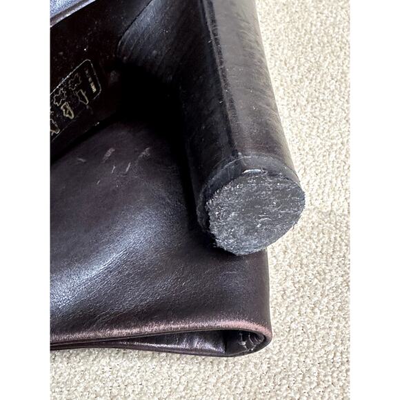 VTG Via Spiga Dk Brown Leather Square Toe 4" Heel Side Zip Tall Boots 7.5 - Picture 12 of 13